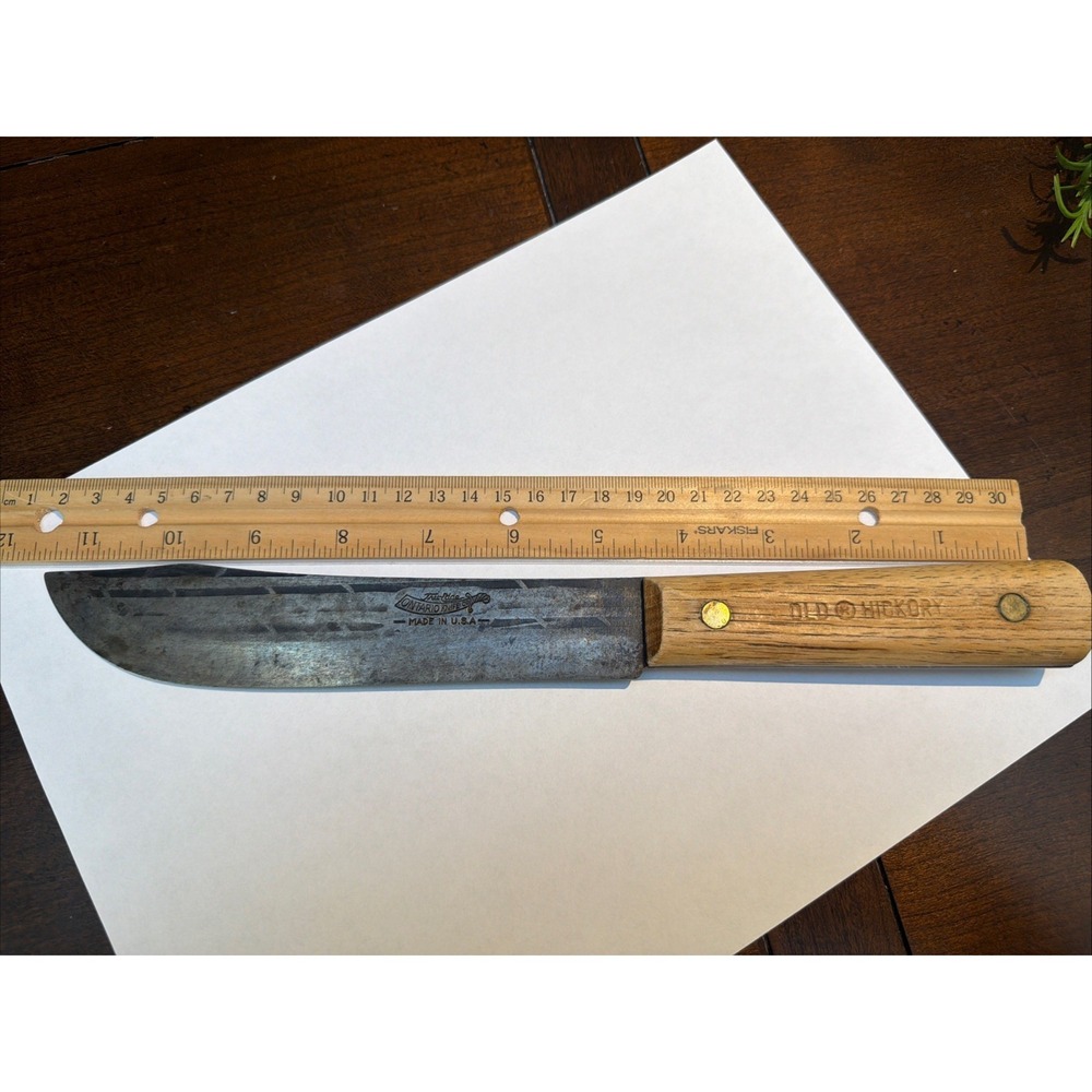 Old Hickory Ontario Knife Company 7" Blade Butcher Kitchen 11.5" Total - Picture 6 of 11